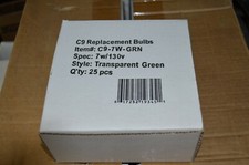 New 2 Boxes of 25 (50 total) Green Christmas Light Bulbs C9-7W-GRN picture