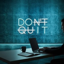 Stylish Don't Quit LED Neon Sign - USB Powered Wall Decor for Gamer Rooms picture