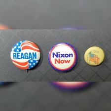 Vintage US Presidential Political Pinback Button Lot Nixon Agnew Ford Reagan picture