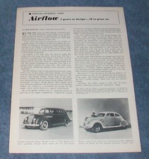 1934-37 Chrysler De Soto Airflow Vintage Info Article 