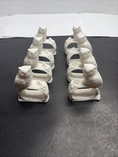 8 Vintage Fine Porcelain Owl Napkin Rings made in Japan picture