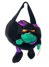 Vtg '99 Halloween Witch Trick-or-Treat Plush Bag FAO Schwarz Makes Noise NWT picture