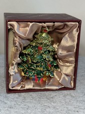 Nobility Christmas Tree Trinket Box Enameled Flocked Tree Magnetic Closure picture