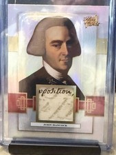 Pieces Of The Past Historical John Hancock, Handwritten Relic Card Dual Sided picture