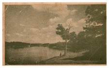 postcard unidentified Man by Lake 1907-1915 era A5656 picture
