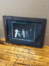 Antique Framed Family Portrait Photograph Chicago Illinois 1900s Black & White picture