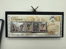 Diana Princess Of Wales The Morgan Mint Commemorative 5 Stamp Collection COA picture