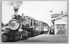 Wadley Southern Railway 53 4-6-0 Depot 1949 Steam Locomotive GA Vtg Postcard G3 picture