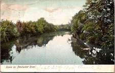 Rhode Island Scene on the Pawtucket River Postcard Undivided Back Posted 1906 picture