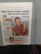 1951 Camel Cigarettes Vintage Magazine Advertisement featuring  John Wayne  picture