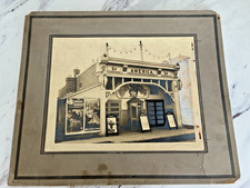 Antique 1913 Cabinet Card America Nickelodeon Movie Theater Columbus Ohio 10x12