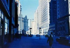 Orig 1964 Slide Chicago Michigan Ave Downtown Street Scene B51 picture