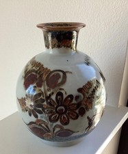 Gorgeous, Vtg. Tonala Mexican Pottery Vase 8.5” Hand Painted. Collectible . picture