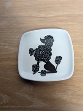 Vintage Mid Century Modern Poodle Dog Square Plate Dish Oven Proof Ceramic picture