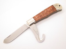 Vtg 1997 AG Russell Seki Japan AUS-8 Jumbo Guthook Trapper Folding Pocket Knife picture