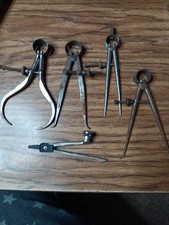Five Antique Calipers Inside And Outside picture
