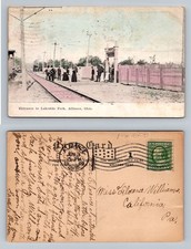 Alliance, OH-Ohio, Entrance Lakeside Park Ladies & Gents Vintage c1909 Postcard picture
