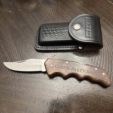 Vintage Maxam Nighthawk V Japan Lockback Knife Lakota Party Sales w/ Sheath picture