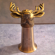 Jägermeister Metal Deer/Elk Head Shot Glass Embossed Decorated Silver/Bronze picture