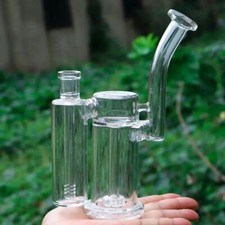 NEW Clear Glass Bong Recycler Tornado Hookahs Thick Double Percolator Water Pipe picture