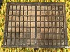 Vintage Early Wooden Printer’s Tray - 17X22” 98 Spaces picture