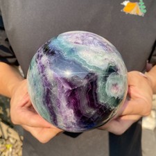 6.6lb Natural Colorful Fluorite Crystal Ball Sphere Polished Healing Decor Gift picture