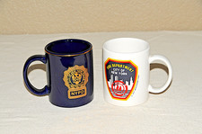 Two vintage FDNY & NYPD DETECTIVE Coffee Mug Cup, NYC picture