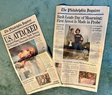 2 Sections Phila Inquirer Sept 11, 2001 - 9/11 + Set 15 Day of Mourning- picture