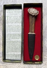 Vintage Scottish Highland Sgian Dubh Dagger w/ Sheath & Box - Glasgow, Scotland picture