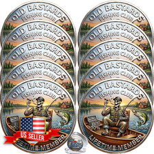 Eternal Fisherman Challenge Coin Funny 3D Skeleton Angler Collectible 10 Pcs picture