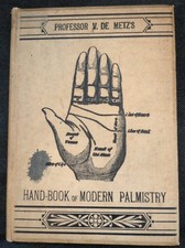 Rare 1883 Antique Hand Book of Modern Palmistry Vintage Halloween Games Decor  picture
