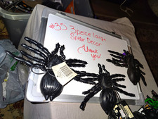 3pc Large Black Plastic Spider Halloween Decor Props Spider Decoration Set picture