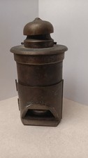 Antique Brass  Lantern Marine Boat Oil Lamp Hand Light Primitive Collectible Vtg picture
