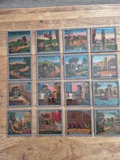 Antique Magic Lantern Slides ' Jack The Giant Killer' Coloured Glass Set x 16 picture