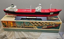 Vintage 1966 Hess Voyager Tanker Ship Toy WITH RARE ORIGINAL BLACK STAND & BOX picture
