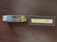 Korean War 1/20 10k Gold Filled ID Bracelet And Leather Name Tag Lot picture