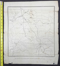 1845 Worcester MA Railroad Survey Map Fitchburg RR Baldwinville Antique picture