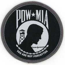 POW-MIA Patch Iron-On Sew-On Vietnam War Military Veteran Tribute Applique picture