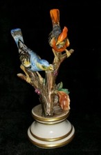 Giuseppe Granello For Cacciapuoti 2 Wild Birds On Tree Branch SIGNED RARE 9in picture