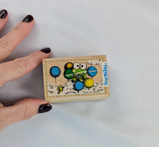 Vintage 1992 Sanrio Keroppi Rubber Stamp Balloons Sea World Wooden Stamp picture