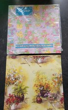 Vintage Wrapping Paper Birthday Spring Gift Art Deco MCM Cottagecore Fairy Set 2 picture