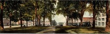 [69iOS1] Postcard 11x3.5 Panorama Unused, Park Looking West, Pittsfield MA picture