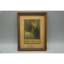 Antique 1900s Framed Print If Music Food of Love Play On Curtis Publishing Co picture