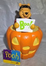 Disney Winnie The Pooh Halloween BOO Light Up Pumpkin 1999 Vintage Blow Mold picture