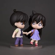 Q Version Detective Conan Kudo Shinichi Ran Hand-In-Hand Kawaii Figure Decor picture