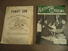 Vintage 1948 NATIONAL 4H NEWS MAGAZINE~ TRACTOR ADS ~ TEXACO  ~ FIRST AID ~2 LOT picture