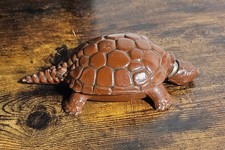 Antique Mechanical Cast Iron Snapping Turtle Tobacco Spittoon Ashtray Brown picture