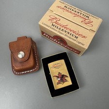 Zippo 2000 Budweiser Millennium Limited Edition Brass Lighter New w Case picture