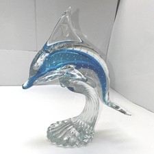 Vintage Murano Style Mexico Sculpture Dolphin Fine Art Glass picture