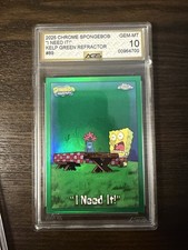 Topps 2025 Chrome SpongeBob SquarePants #89 I Need It Kelp Green Refractor picture
